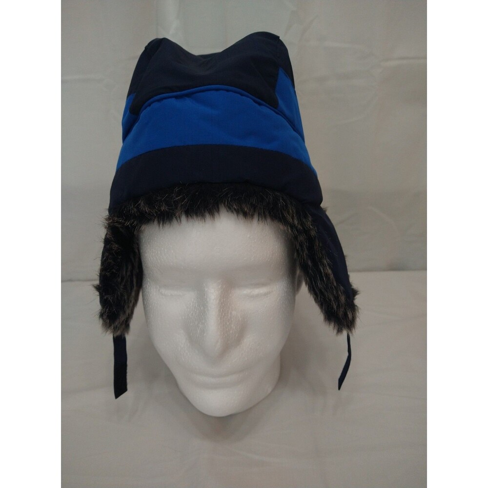 NWT Size L/G 4T 5T Childrens Place Navy Blue Trappers Hat Faux Fur Ski Snow Gift